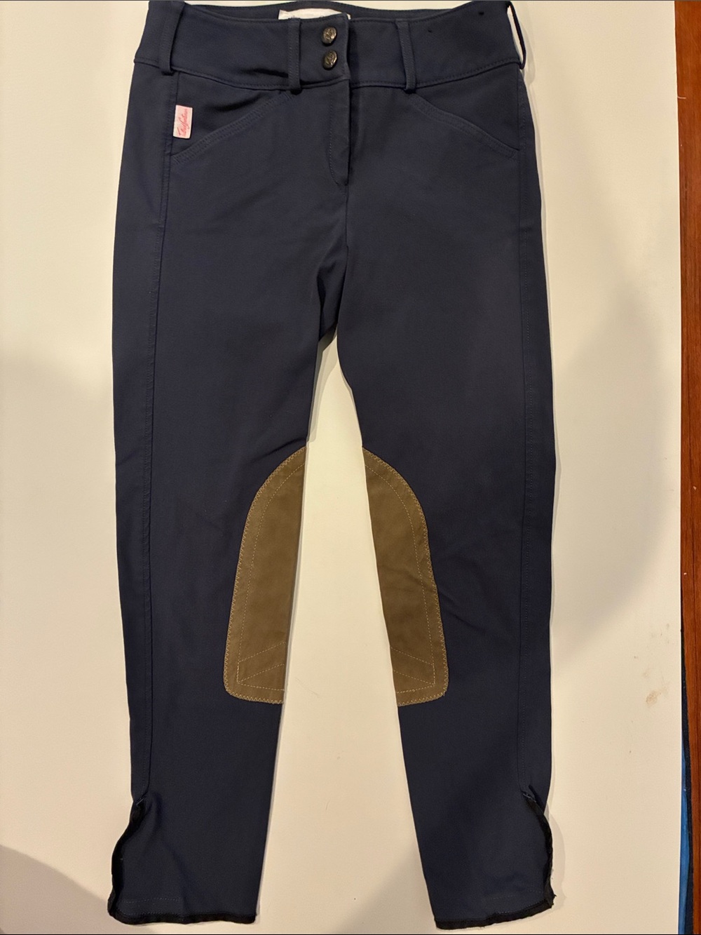 The Tailored Sportsman Riding Breeches Size 14 Navy Knee Patch Equestrian
